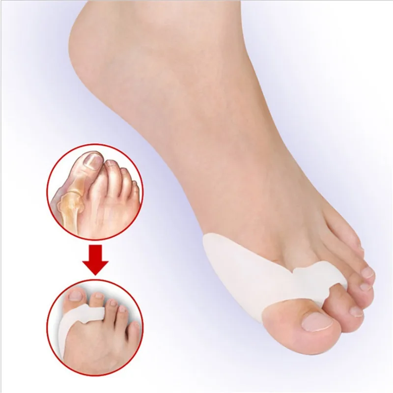 1 пара силиконовых гелевых пальцев на ногах Разделитель пальцев с двумя отверстиями Защита большого пальца от вальгусной деформации Регулятор косточки Защита от вальгусной деформации уход за ногами