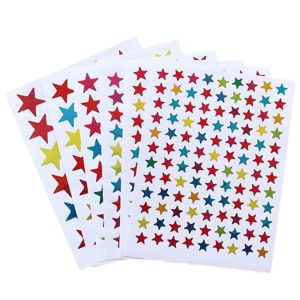 10 листов, канцелярские наклейки со звездами для детей, украшение для дневника своими руками, позолоченные наградные блестящие наклейки, наклейка с похвальной надписью