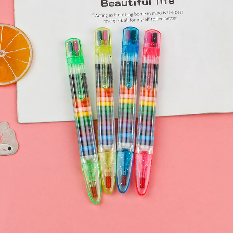 1шт творческих карандашей 20 цветов Цветные ручки для граффити Канцелярские подарки для детей Живопись восковым карандашом