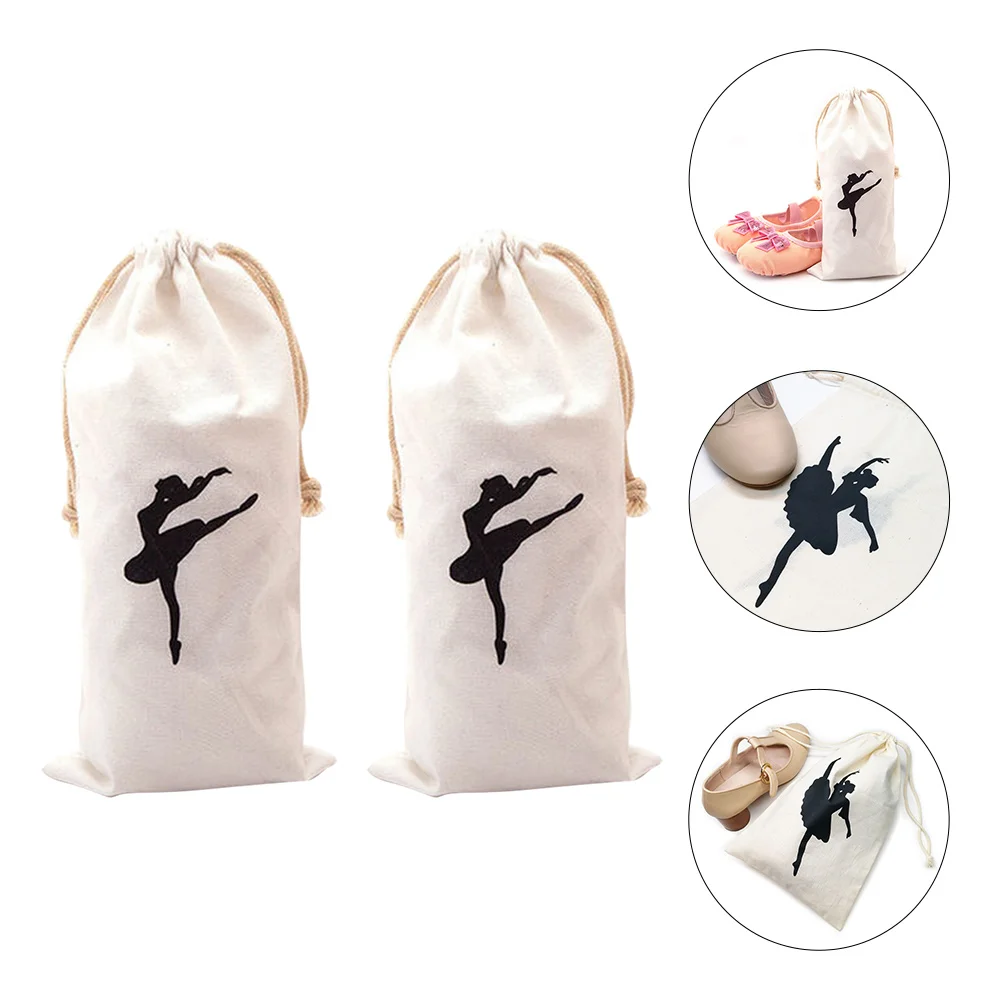 2 шт. Танцевальные сумки для девочек, холщовая сумка для обуви, дышащие сумки на шнурке, аксессуары для балета