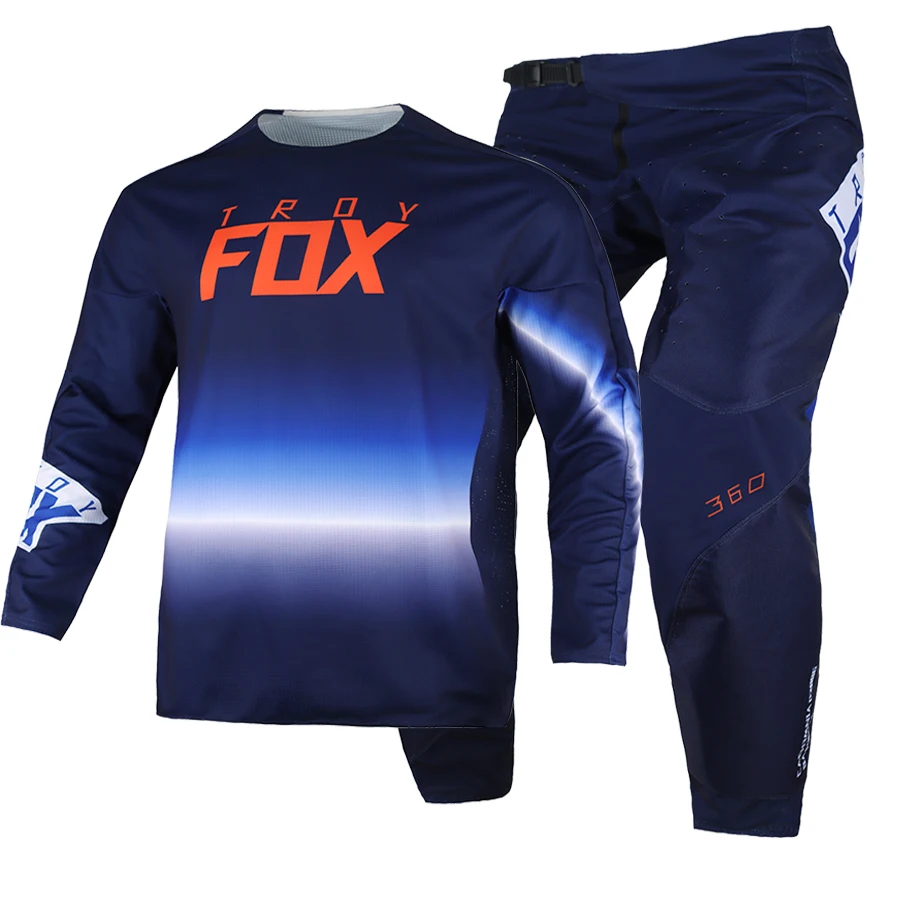 2023 Комплект снаряжения для мотокросса 360 FGMNT, комбинированные трикотажные Брюки, Мужские комплекты MX Dirt Bike Offroad, синий костюм для взрослых