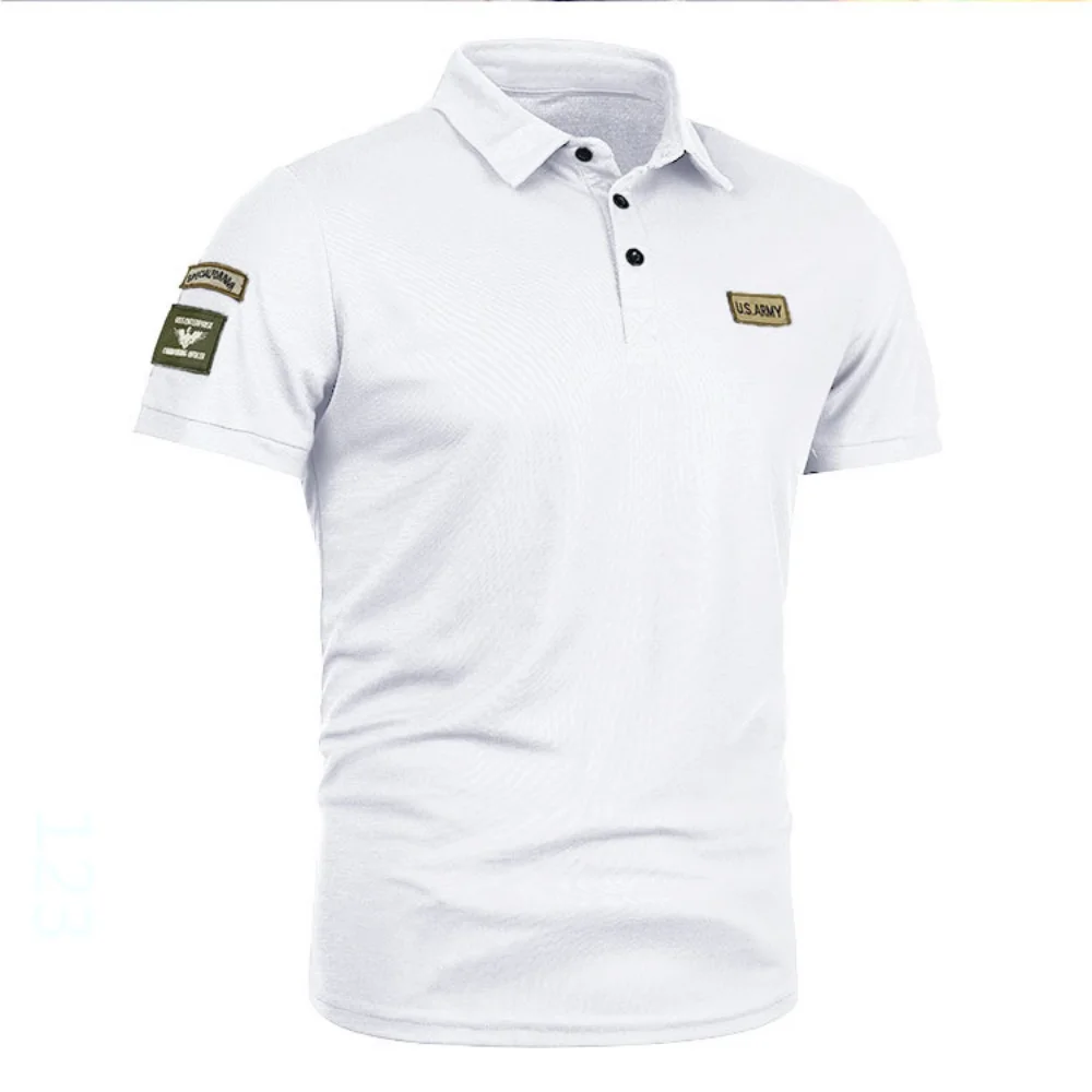 2023 Летняя новая мужская рубашка-поло с короткими рукавами, повседневная футболка с короткими рукавами с лацканами