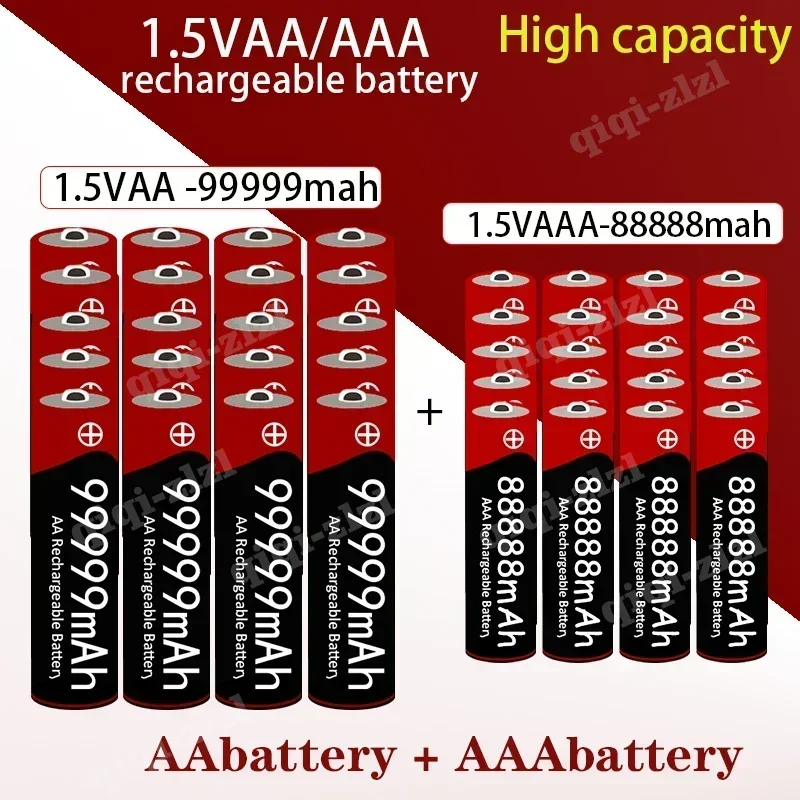 2023 Новый Аккумулятор AA + AAA 1.5VAA Высокой Емкости 99999mAh + 1.5 vAA888888mAh Щелочной 1.5 V Часы Игрушечная Камера Аккумуляторная Батарея
