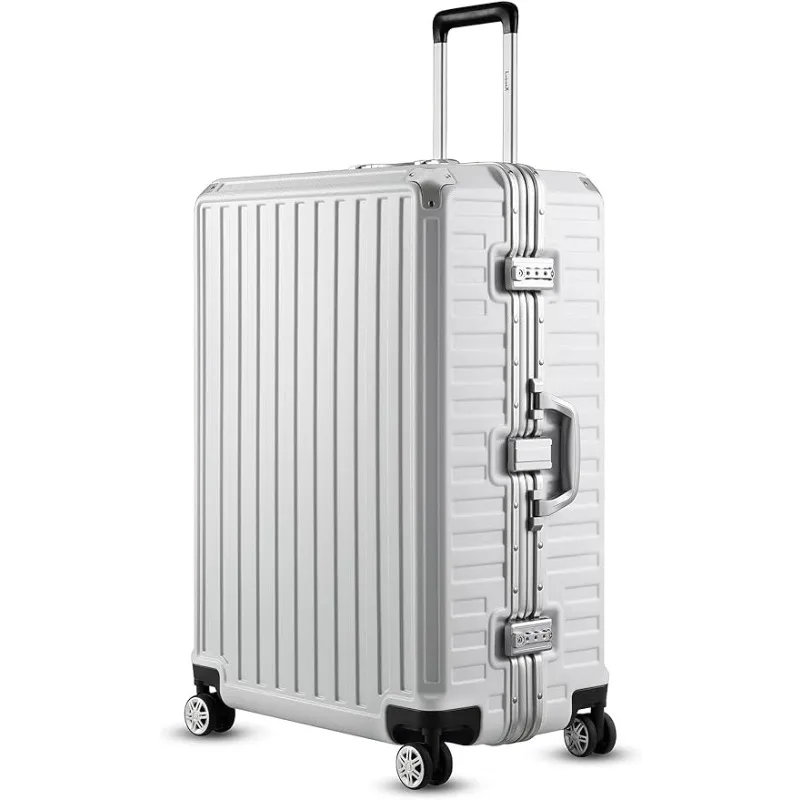 28-дюймовый багаж LUGGEX с алюминиевой рамой, поликарбонатный багаж без застежки-молнии, большой багаж, жесткий