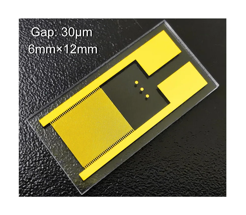 30 Микрон Прозрачный Вилочный Пальцевой электрод Кварцевое стекло MEMS Газовый Биоэлектрохимический датчик Фотодетекция