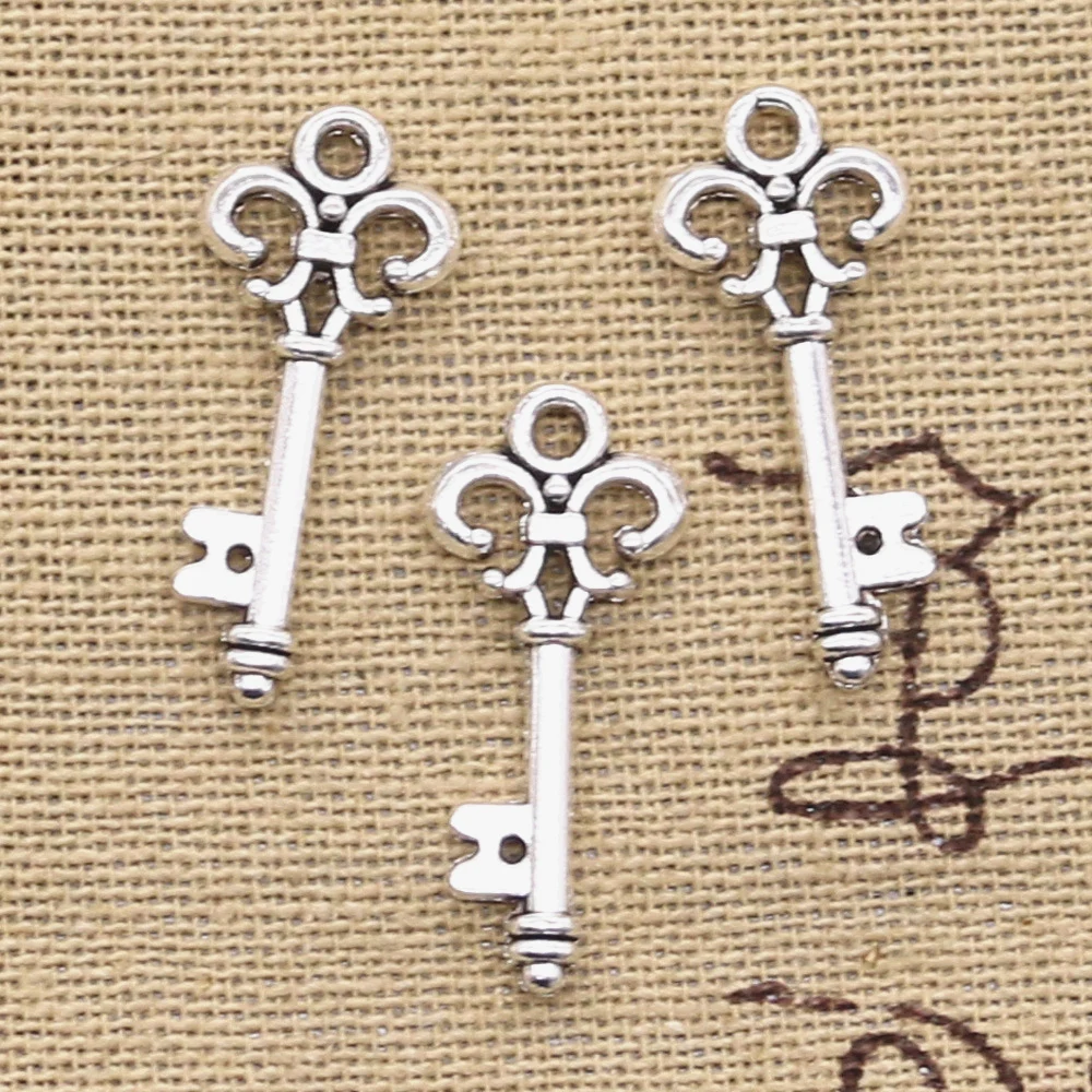 50шт Подвески Винтажная отмычка 24x11 мм, подвеска под старину, винтажный тибетский серебряный цвет, браслет-ожерелье своими руками
