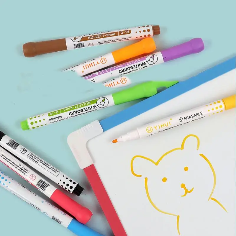 8 цветов Ручка для доски на водной основе, Стираемый маркер, детская рисовальная чернильная ручка, Офисные школьные канцелярские принадлежности