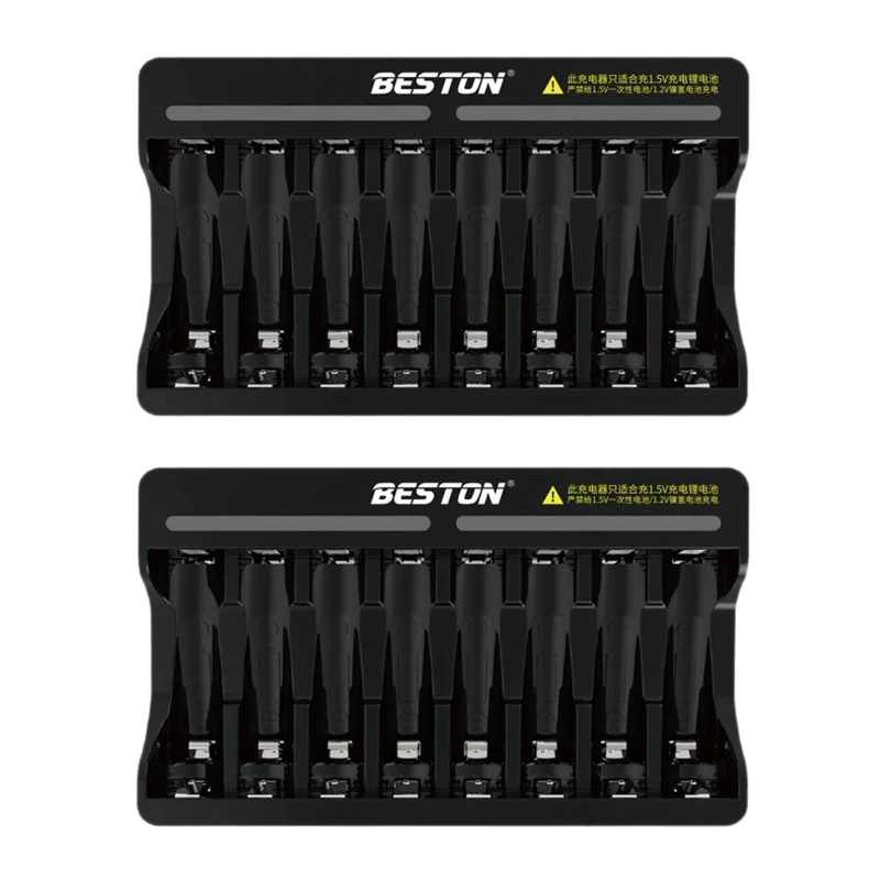 Beston 2X 8-слотное быстрое интеллектуальное литиевое зарядное устройство для 1,5 В AA AAA аккумуляторных батарей Quick Charger