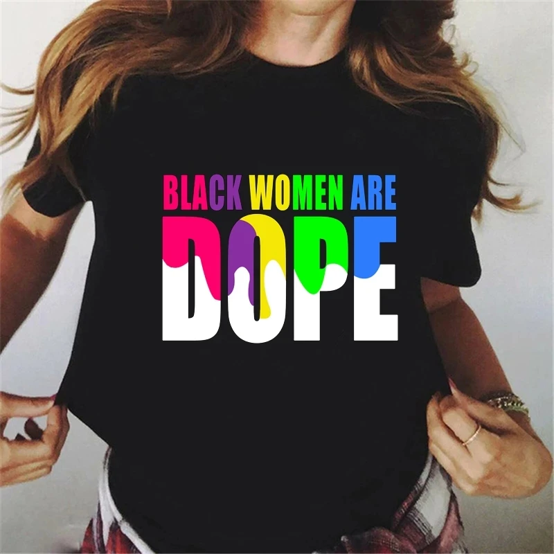 BLACK women are dope Футболка funny Rights Футболка Повседневная Футболка Black girl magic Graphic Top Tee Hipster Tumblr Прямая Доставка