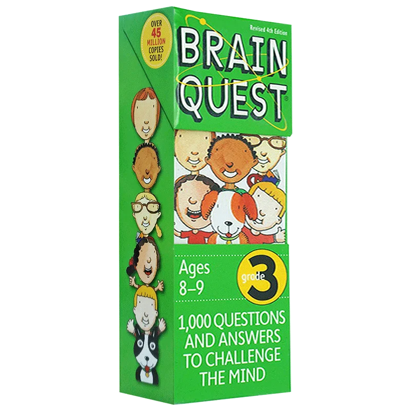 brainquest Brain Quest 3 класс, Детские книги для детей 7, 8, 9, 10 лет, Карточки с вопросами и ответами для изучения английского языка, 9780761166535