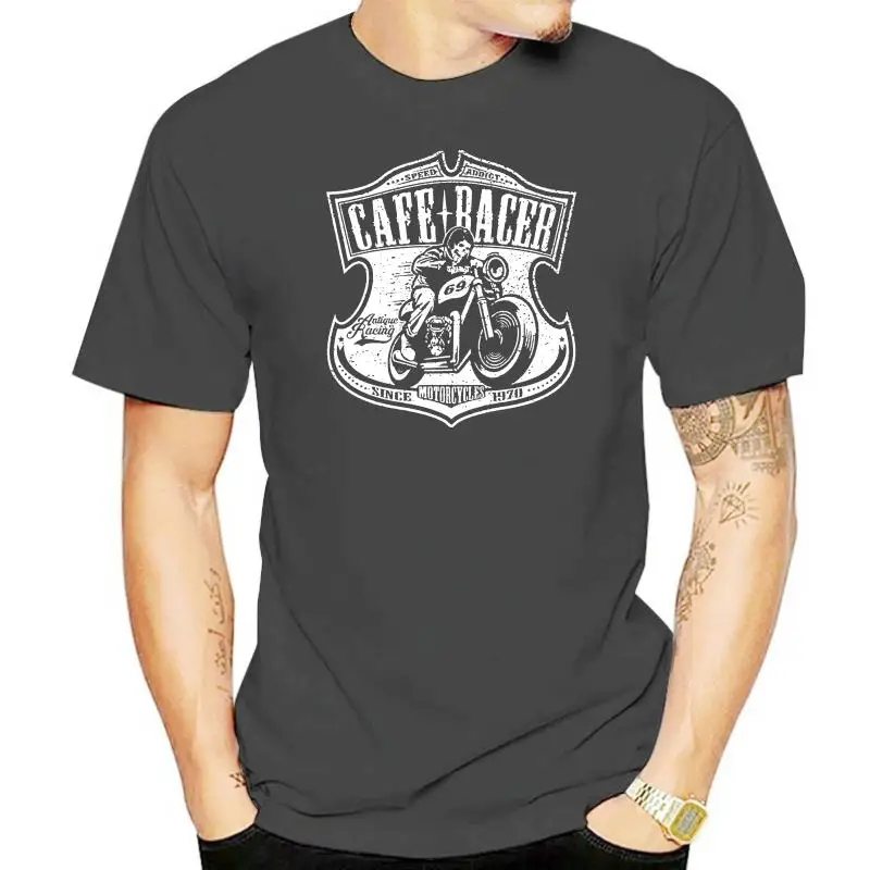 cafe race с 69 года, винтажная классическая мужская футболка с байкерским принтом, модная футболка