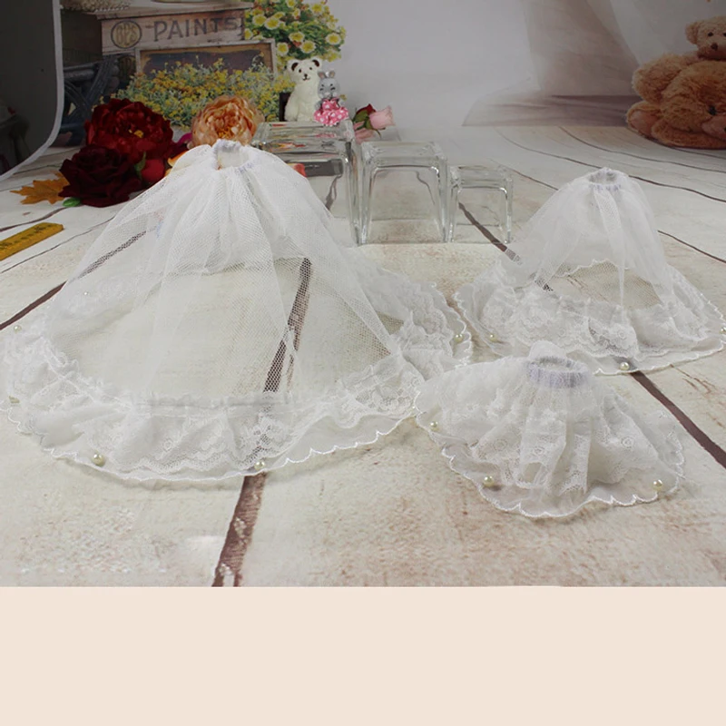D04-B147 детская игрушка ручной работы 1/6 1/4 1/3 BJD Кукольная одежда белого цвета сетка кружевная нижняя юбка 1шт