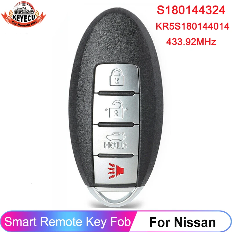 KEYECU S180144324 Для Nissan Maxima Altima Teana 2016 2017 2018 KR5S180144014 Дистанционный Брелок 433,92 МГц 4A Чип Smart Key 4 Кнопки