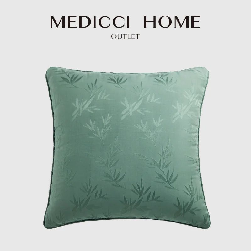 Medicci Home Бамбуковые листья Жаккардовые наволочки для подушек в стиле восточного искусства, декоративная наволочка 45x45 см для дивана-кресла в гостиной