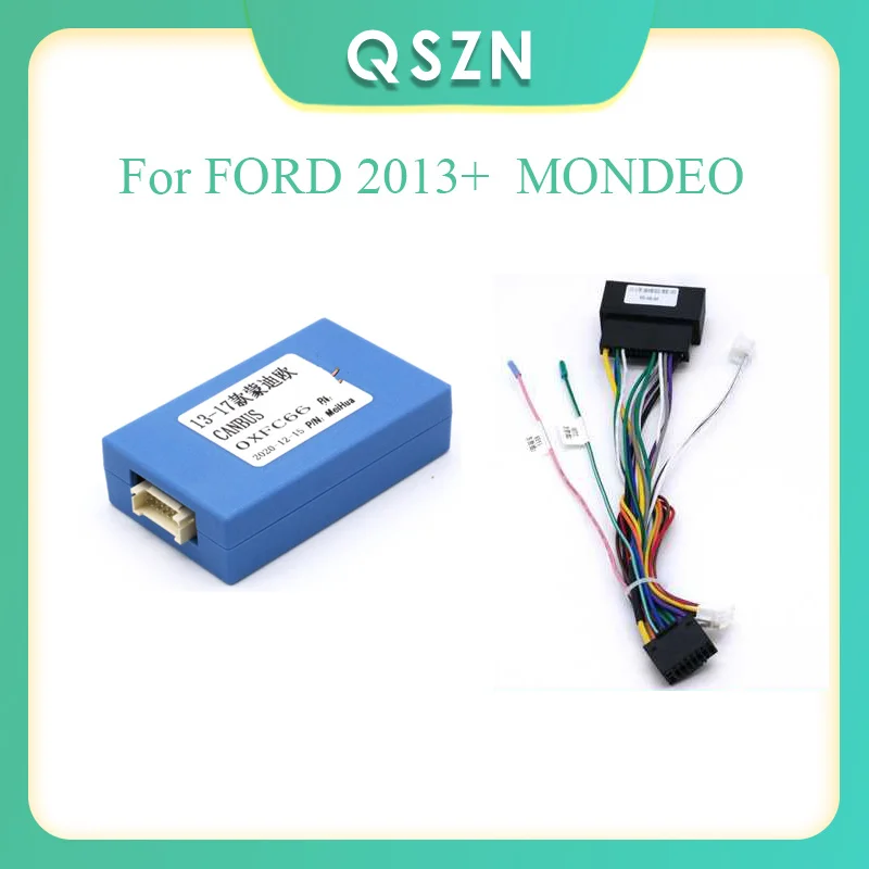 QSZN 16-контактный Жгут проводов для Android, адаптер кабеля питания с коробкой Canbus для автомобильного радиоприемника FORD 2013 Mondeo, Мультимедийный плеер.