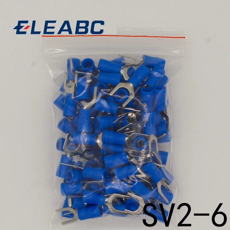 SV2-6 Синий изоляционный кабельный разъем с разъемом Furcate 100 шт./упак. SV2.5-6 SV