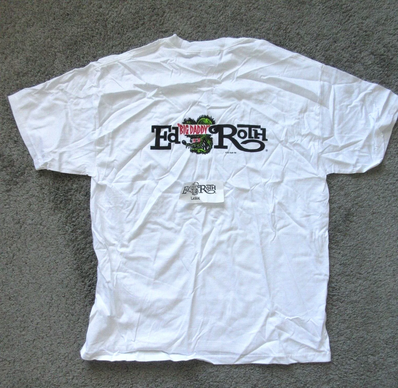 VTG НОВАЯ мужская футболка БОЛЬШОГО размера 2003 года С изображением Эда РОТА, крысы ФИНК, БОЛЬШОГО папы, БЕЛАЯ