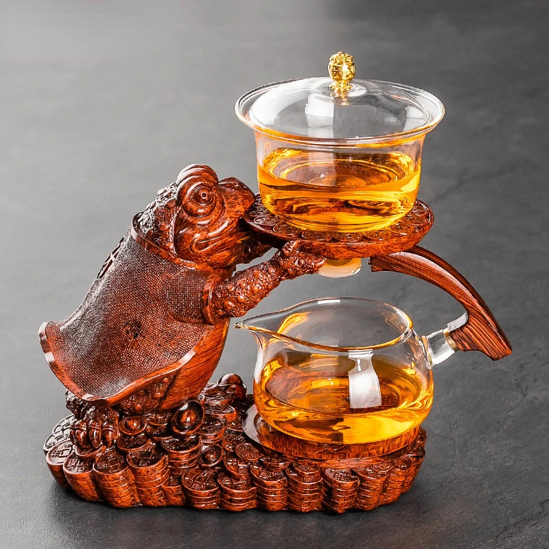 Автоматический чайник для заварки чая, магнитный отвод воды, Термостойкий набор для чаепития кунг-фу, креативный набор glassstea