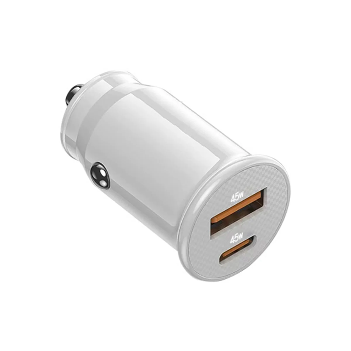 Автомобильное зарядное устройство Mini USB Быстрая зарядка Автомобильное зарядное устройство USB C QC 4.0 45 Вт 5A Тип PD Быстрая зарядка Автомобильное зарядное устройство для телефона (ярко-белый)