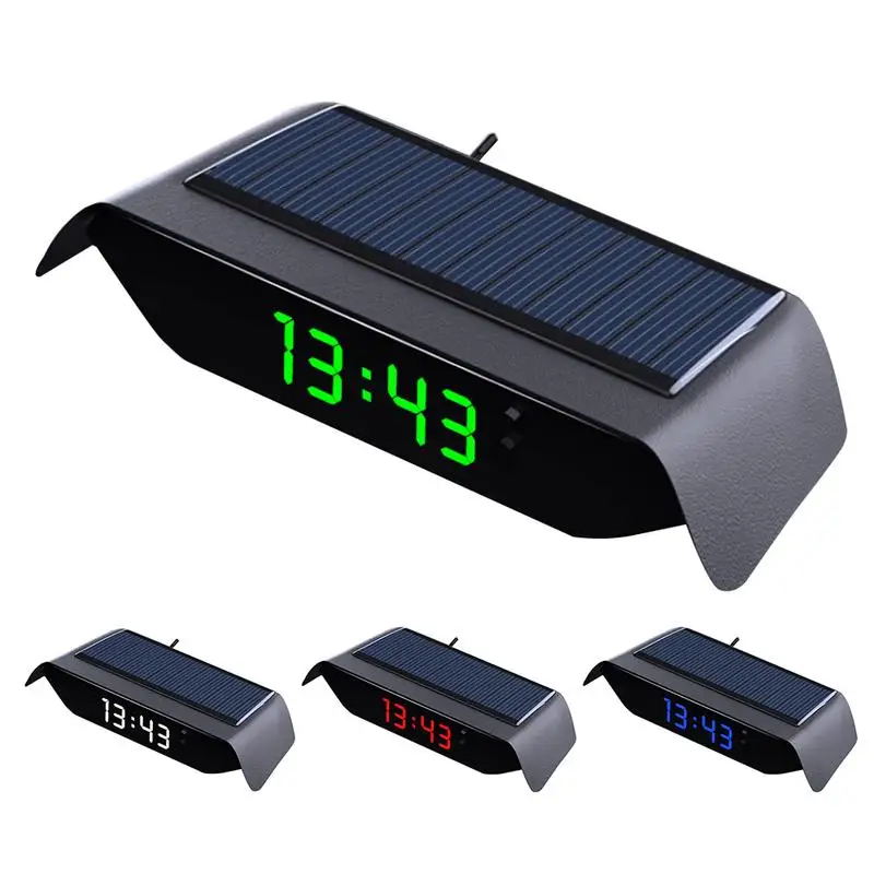 Автомобильные часы Автомобильные цифровые часы с термометром с датой временем температурой На солнечной энергии USB заряжаемый универсальный беспроводной автомобильный HUD