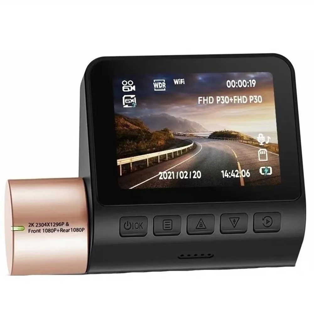 Автомобильный регистратор HD 2304x1296P, подключение Wi-Fi, приложение для мобильного телефона, камера ночного видения, регистратор движения, мониторинг безопасного вождения, видеорегистратор