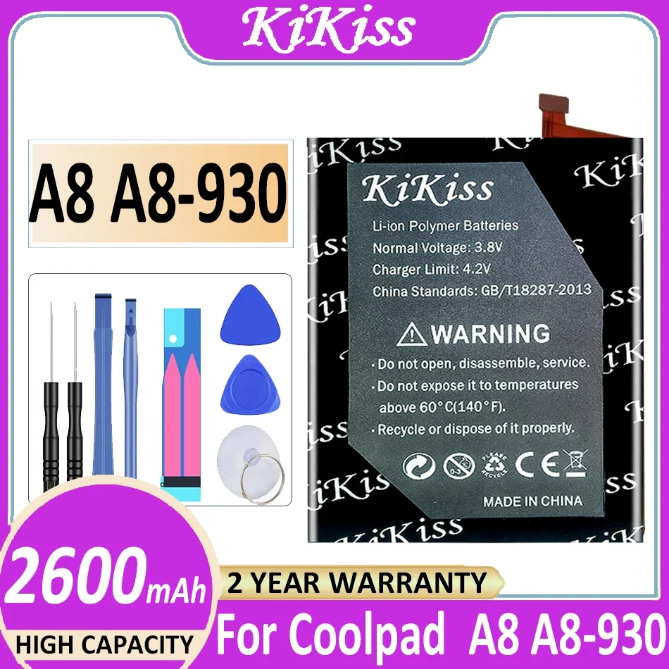  Аккумулятор KiKiss 2600 мАч для Coolpad A8930 A8-930 A 8930 A8 A8 8 батареек