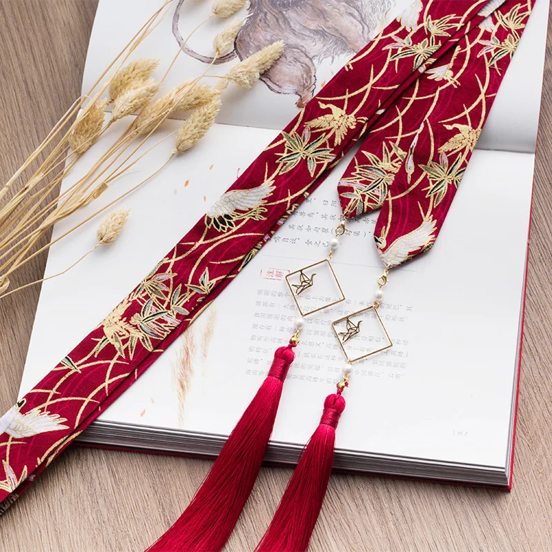Антикварная лента для волос с кисточками Hanfu Красный Mo E Tou Sheng Кран-Балка Серпантин Костюм Головной Убор