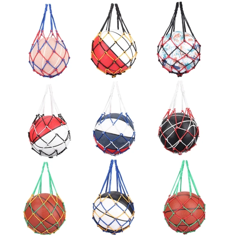 Баскетбольная сетка, сетчатая сумка, футбольная сетка, сетчатые спортивные сумки с мячом, сумка для переноски спортивного мяча, сетчатая сумка с одним мячом, нейлоновые сетчатые сумки