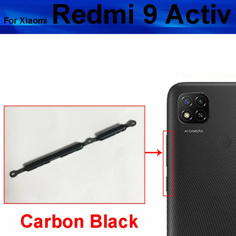 Боковая Кнопка Включения Выключения Питания Громкости Для Xiaomi Redmi 9 Activ УВЕЛИЧЕНИЕ Уменьшение Громкости Управления Звуком Боковые Кнопки Замена Запасных Частей