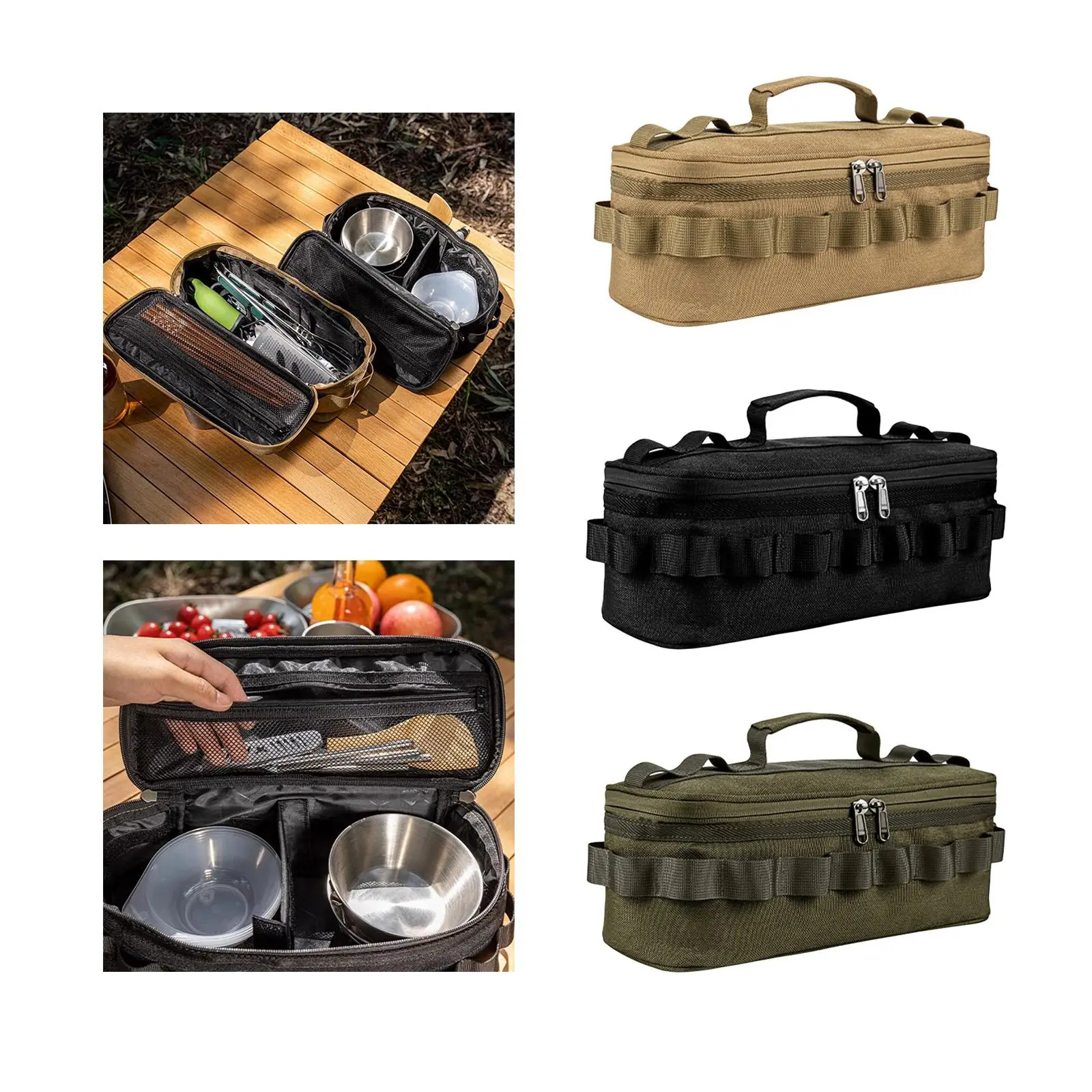Большие походные сумки для хранения посуды, сумка для переноски, сумка-тоут, органайзер для посуды, сумка для кухонной утвари, сумка для пикника с барбекю на открытом воздухе