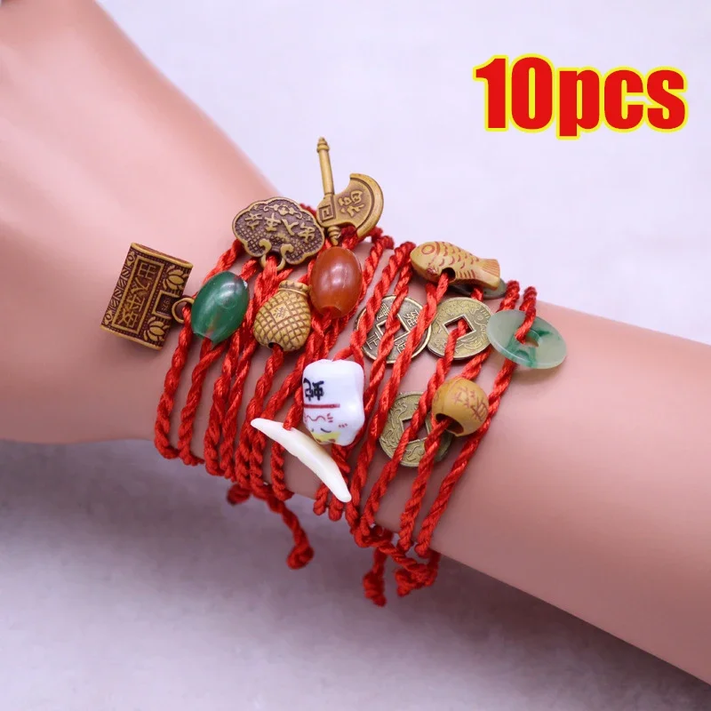Браслеты с красной веревкой, буддийский Плетеный браслет, регулируемый размер для женщин, мужчин, счастливый браслет ручной работы, Очаровательные ювелирные изделия