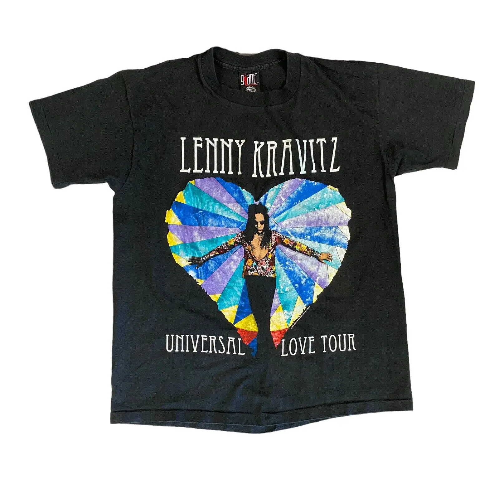 Винтажная футболка 90-х Made Usa с гигантской надписью Lenny Kravitz Universal Love Tour Sz XL