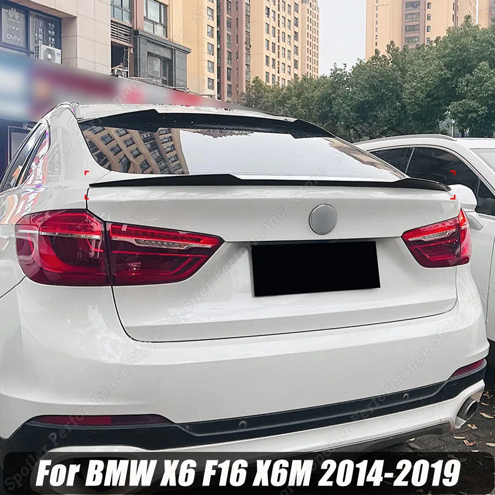 Внешняя часть Задний спортивный спойлер для укладки крыла BMW X6 F16 X6M 2014 2015 2016 2017 2018 2019 Для укладки черных глянцевых обвесов