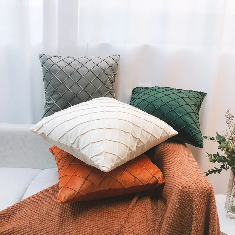 Геометрический чехол для подушки, бархатные наволочки, декоративные подушки в стиле бохо для дивана, домашний декор в скандинавском ретро стиле, наволочка для спальни 45x45 см
