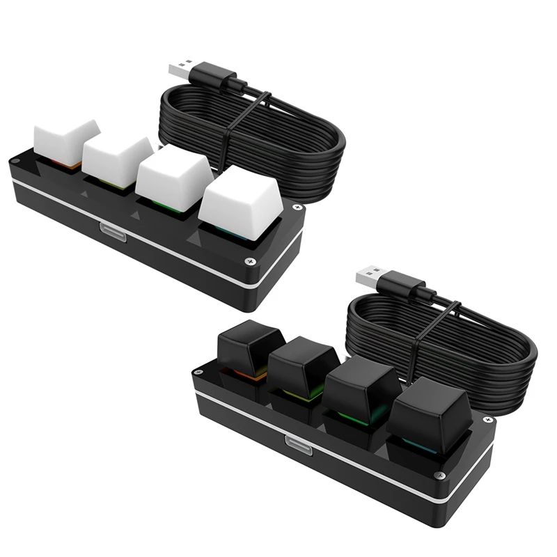 Горячая клавиатура с 4 клавишами RGB, пользовательская макро-ручка, игровая программируемая механическая клавиатура с горячей заменой для рисования в Photoshop
