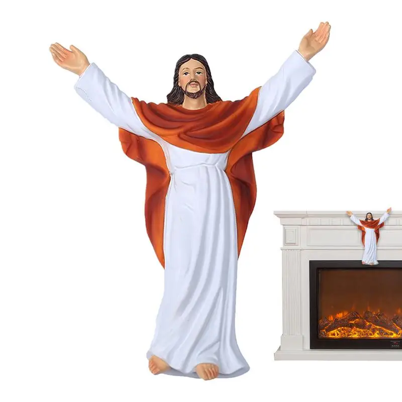 Декоративная Статуя Иисуса Христа из смолы, Фигурка Воскресения, Автоукрашение, Статуя Христианского Святого, Праздничный Подарок
