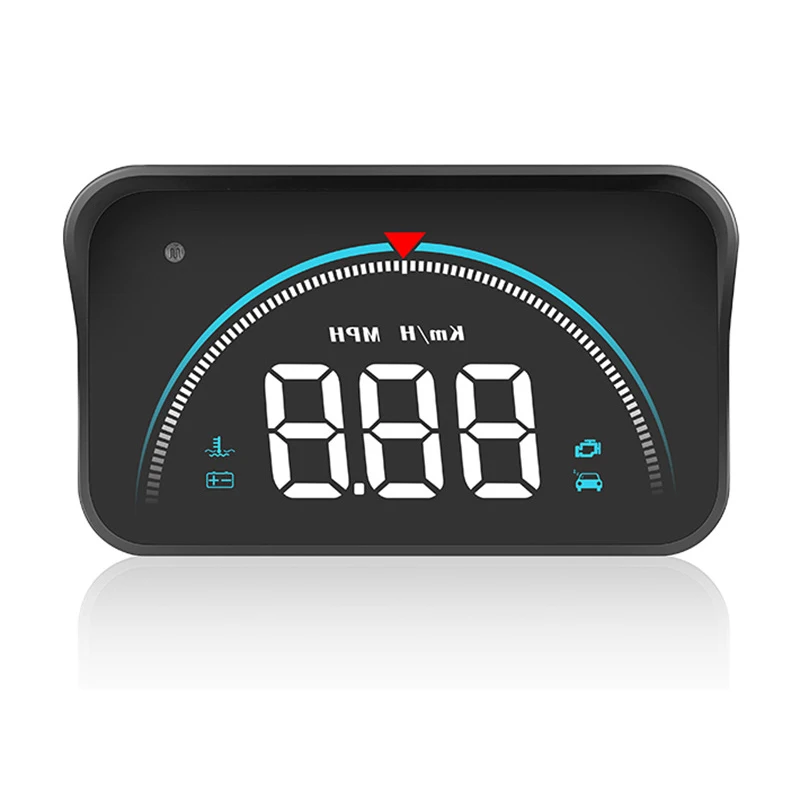 Дисплей HUD для автомобилей OBD2, GPS-Спидометр HUD с Отражением HD-изображения, Противоскользящий Коврик, OBD-кабель, 16 Регулируемых режимов