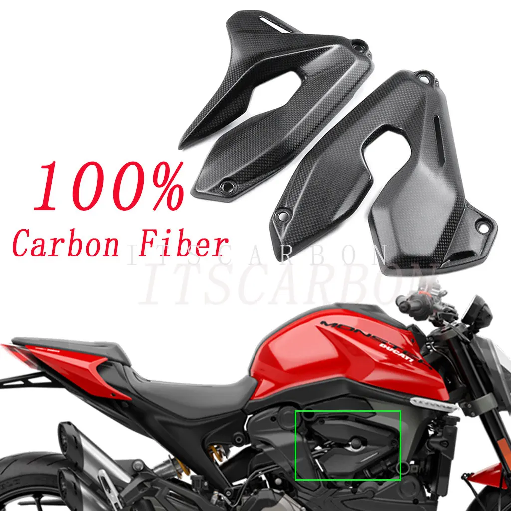 Для Ducati Monster 937 2021 2022 2023 100% Настоящие Аксессуары Для Мотоциклов Из Углеродного Волокна, Защита Крышки Двигателя, Комплекты Деталей Обтекателя
