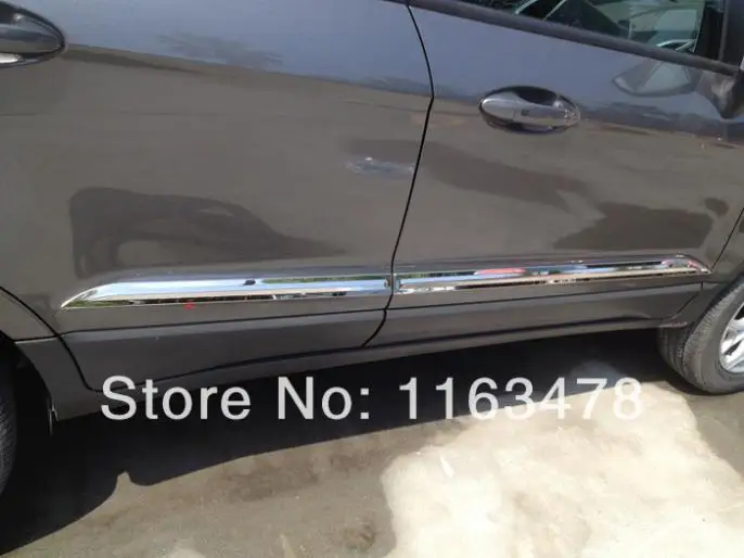 Для Ford EcoSport 2013 2014 2015 2016 ABS Хромированная боковая дверь Молдинг кузова Молдинг отделка Автомобильные аксессуары Наклейки