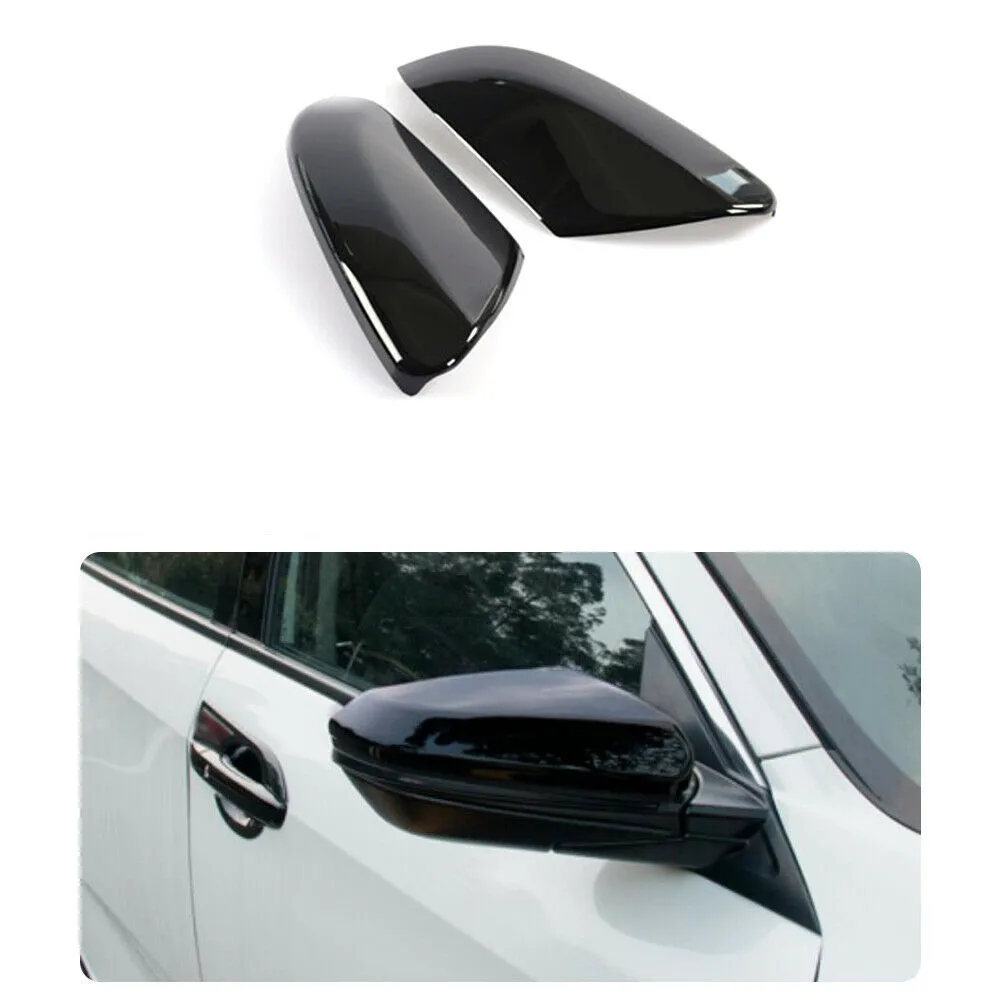 Для Honda Civic 10-го поколения 2016-2020 Замена бокового зеркала заднего вида, крышки крыла, колпачки заднего вида, черный ABS