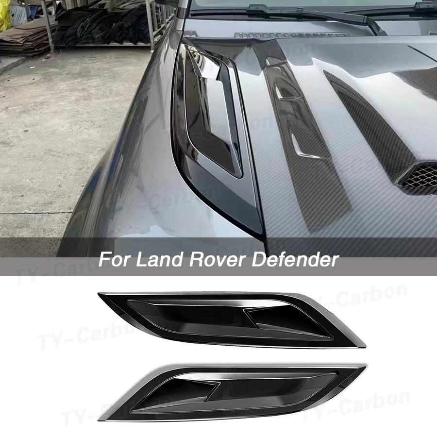 Для Land Rover Defender 90 110 2020-2023 Высококачественный ABS Ярко-черный передний капот, вентиляционная накладка капота двигателя