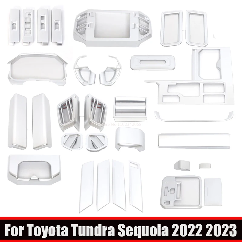 Для Toyota Tundra Sequoia 2022 2023 ABS матовые внутренние аксессуары Центральный механизм управления водяная панель Кнопка подъема окна Крышка вентиляционного отверстия кондиционера