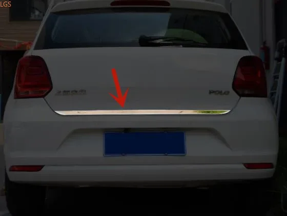 Для Volkswagen Polo 2011-2018 Высококачественная декоративная полоска задней двери багажника из нержавеющей стали для укладки задней двери автомобиля