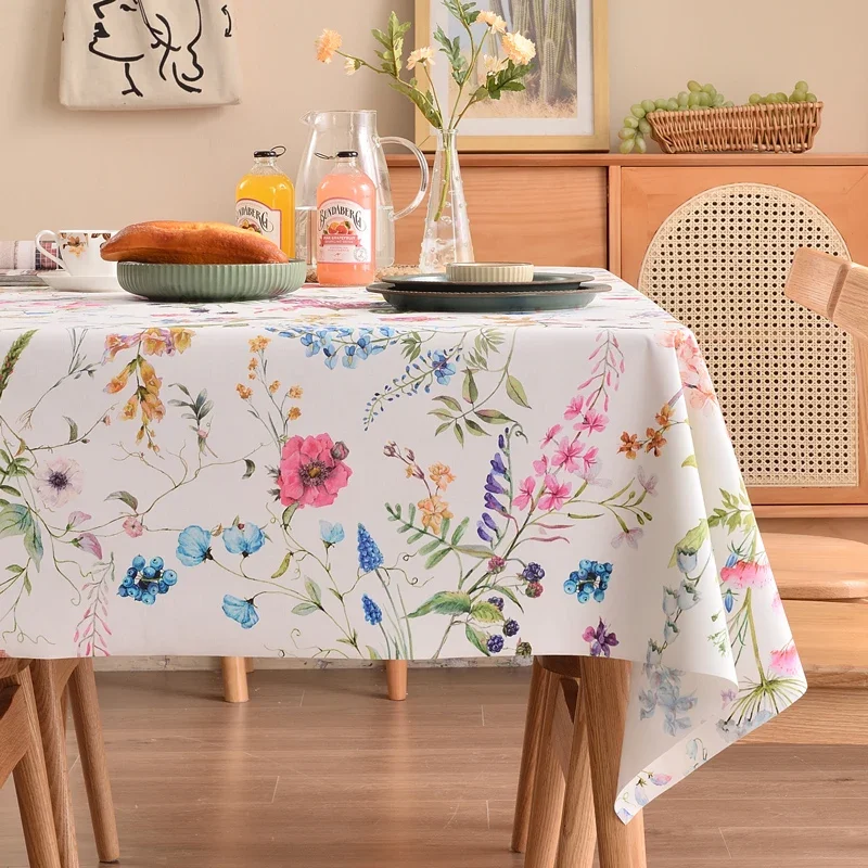 Домашняя ткань для обеденного стола, водонепроницаемая скатерть из чистого хлопка, высококачественная прямоугольная ткань