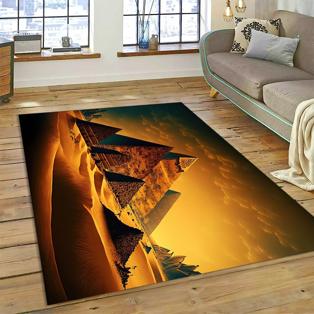 Египетская пирамида, известный архитектурный ковер, коврик для дома, гостиной, спальни, декор для дивана, коврик для детской зоны, нескользящий коврик для пола