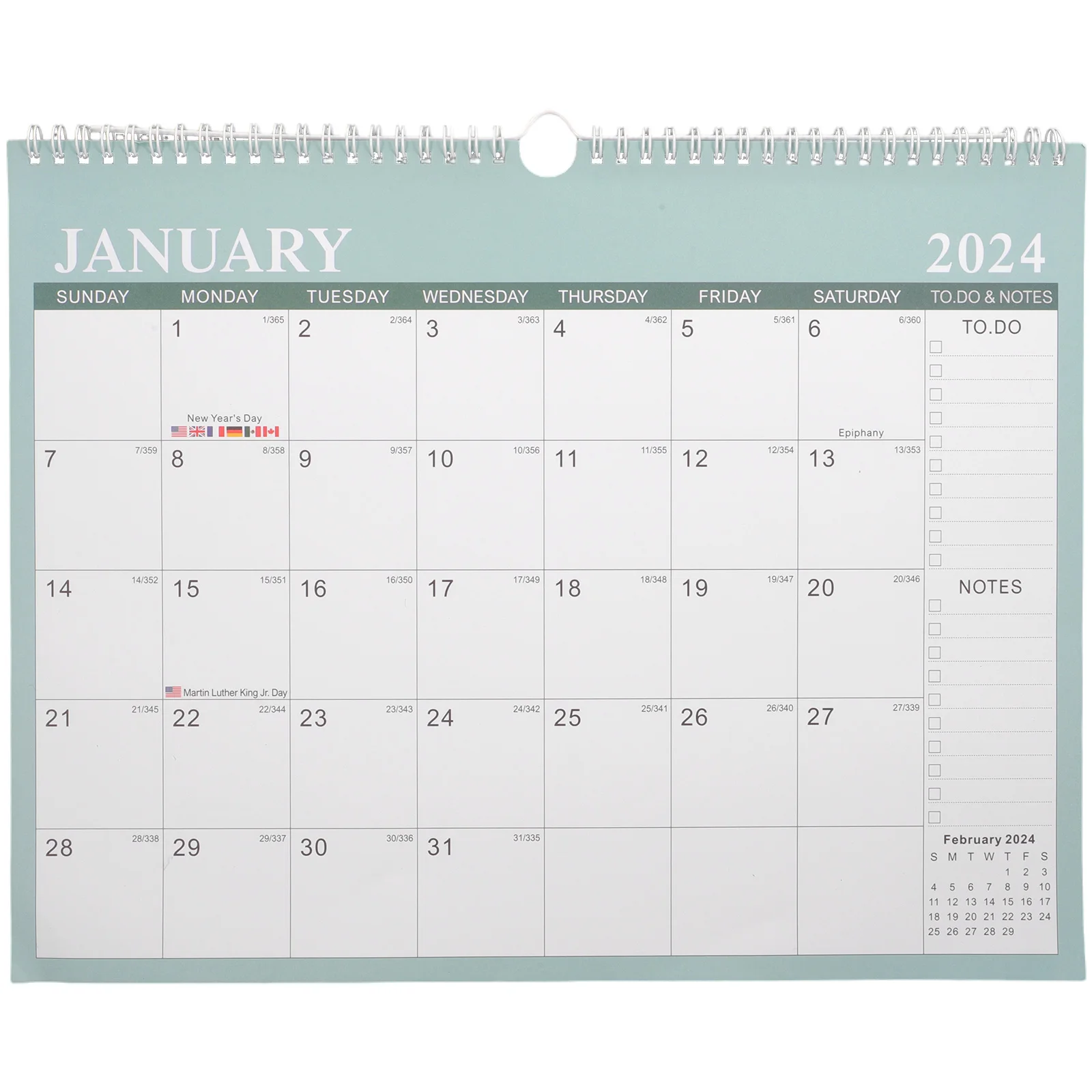 Ежемесячный подвесной календарь на 2024 год, настольный календарь со списком дел и заметками, годовой ежемесячный еженедельный ежедневник, подвесная повестка дня