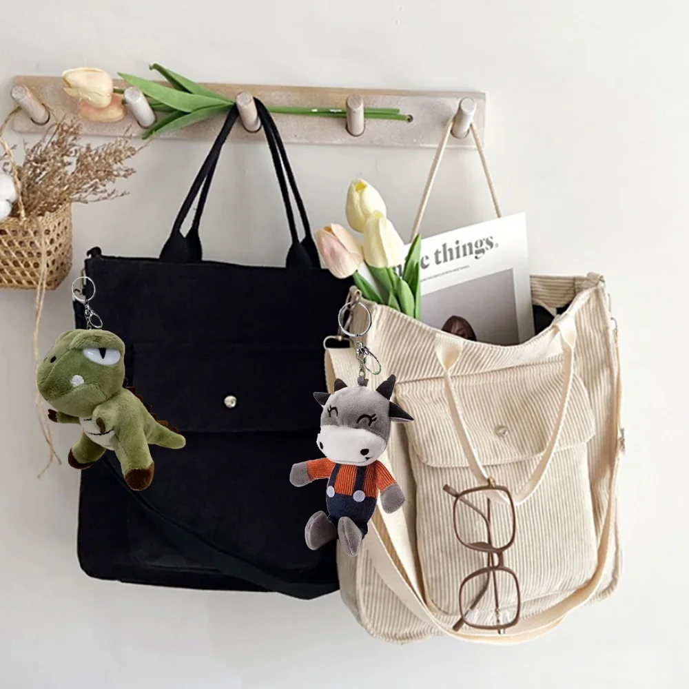 Женская вельветовая сумка через плечо на молнии, маленькая хлопчатобумажная холщовая сумочка, повседневная сумка-тоут 2023, Женская Эко-сумка через плечо, Винтажные сумки-мессенджеры