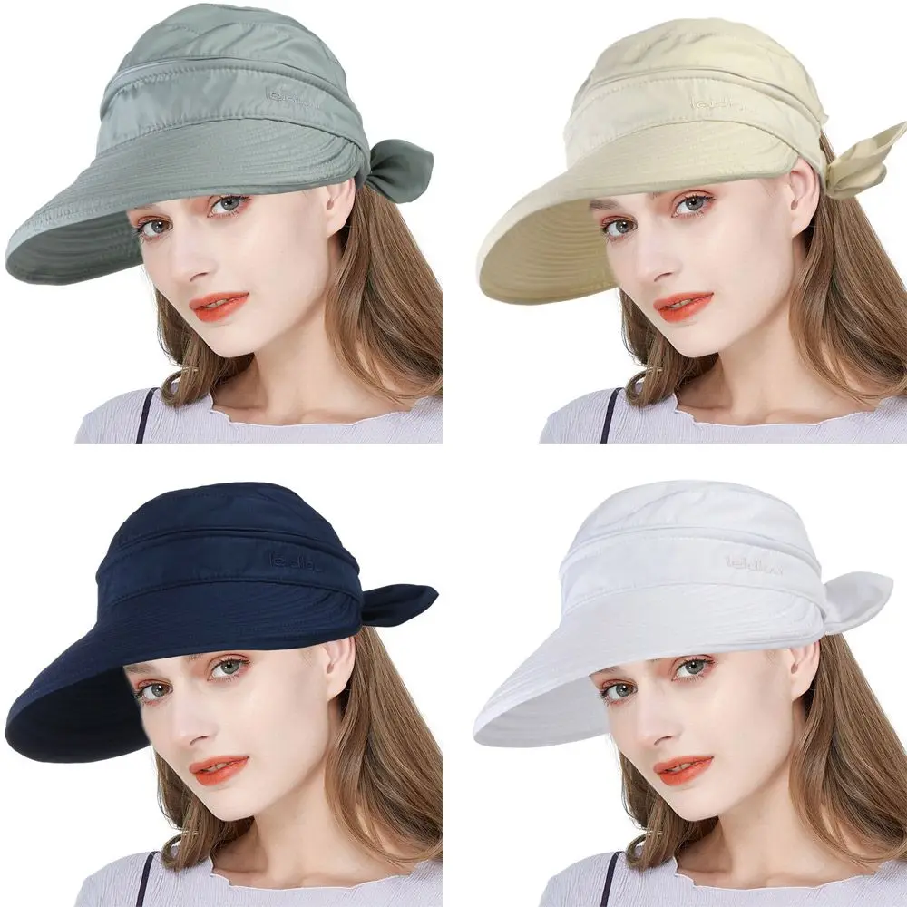 Женская пляжная шляпа с козырьком, Солнцезащитная шляпа с широкими полями, уличная кепка