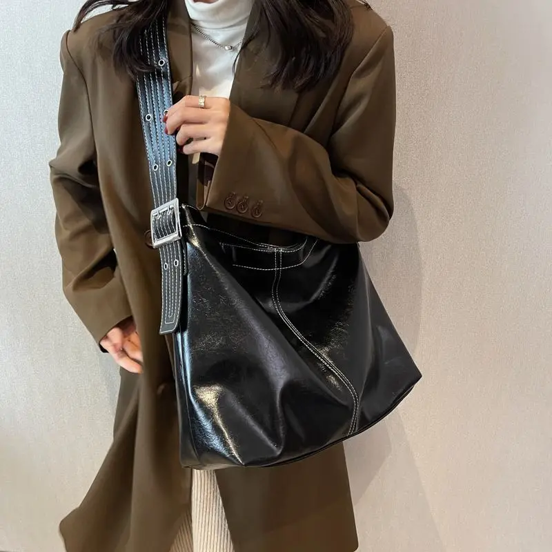 Женская сумка из искусственной кожи, винтажная сумка на молнии, мягкая сумка-тоут, сумка через плечо, кошельки и сумочки, офисные женские универсальные