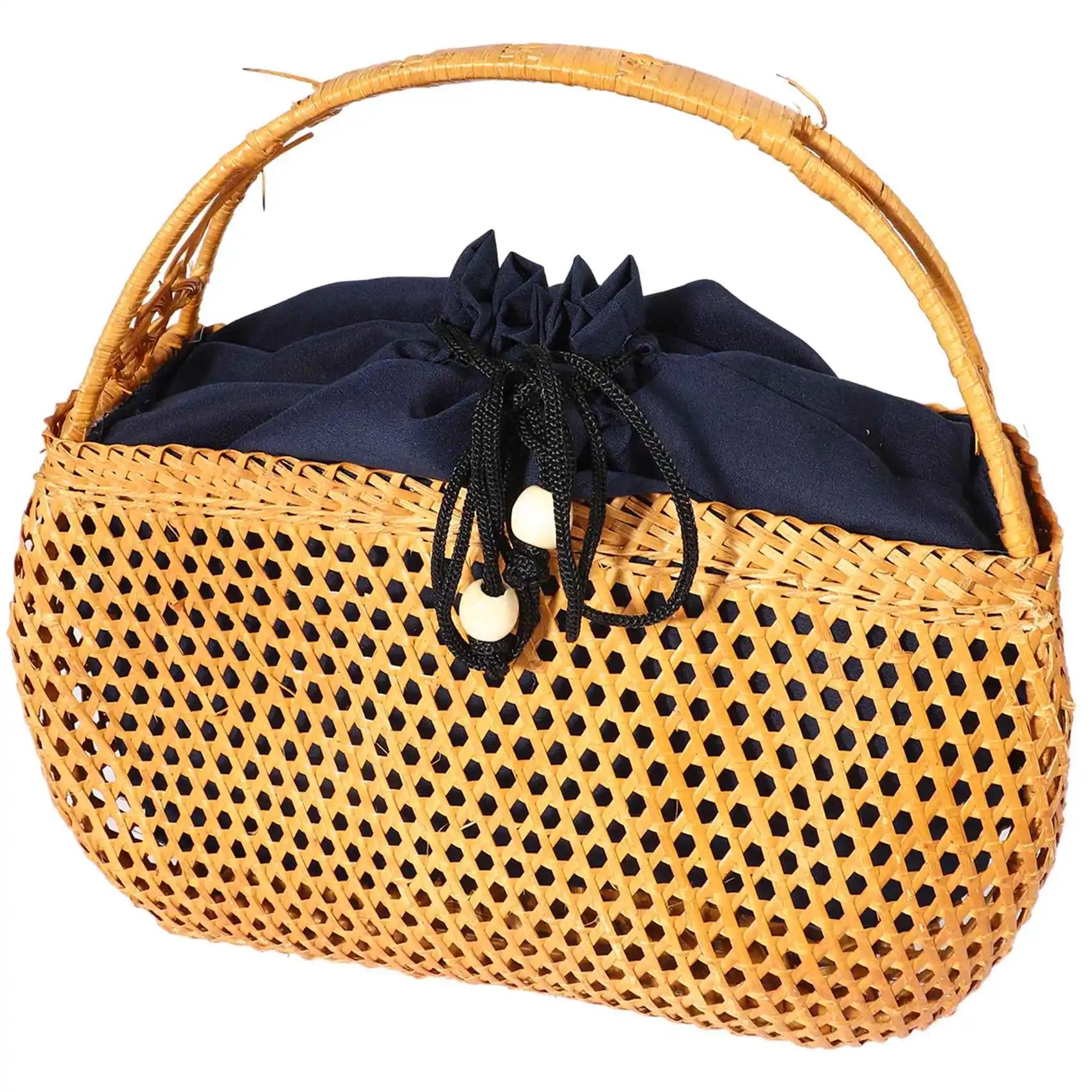 Женские Бамбуковые сумки, Богемная женская летняя пляжная сумочка, женская Винтажная Ротанговая Вязаная сумка, Плетеная корзина ручной работы, сумка-тоут